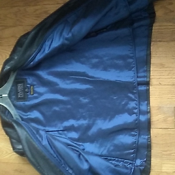 BLACK LEATHER  JACKET CHIC COBALT LINING Sz XL WILSONS EPLC - Picture 2 of 16